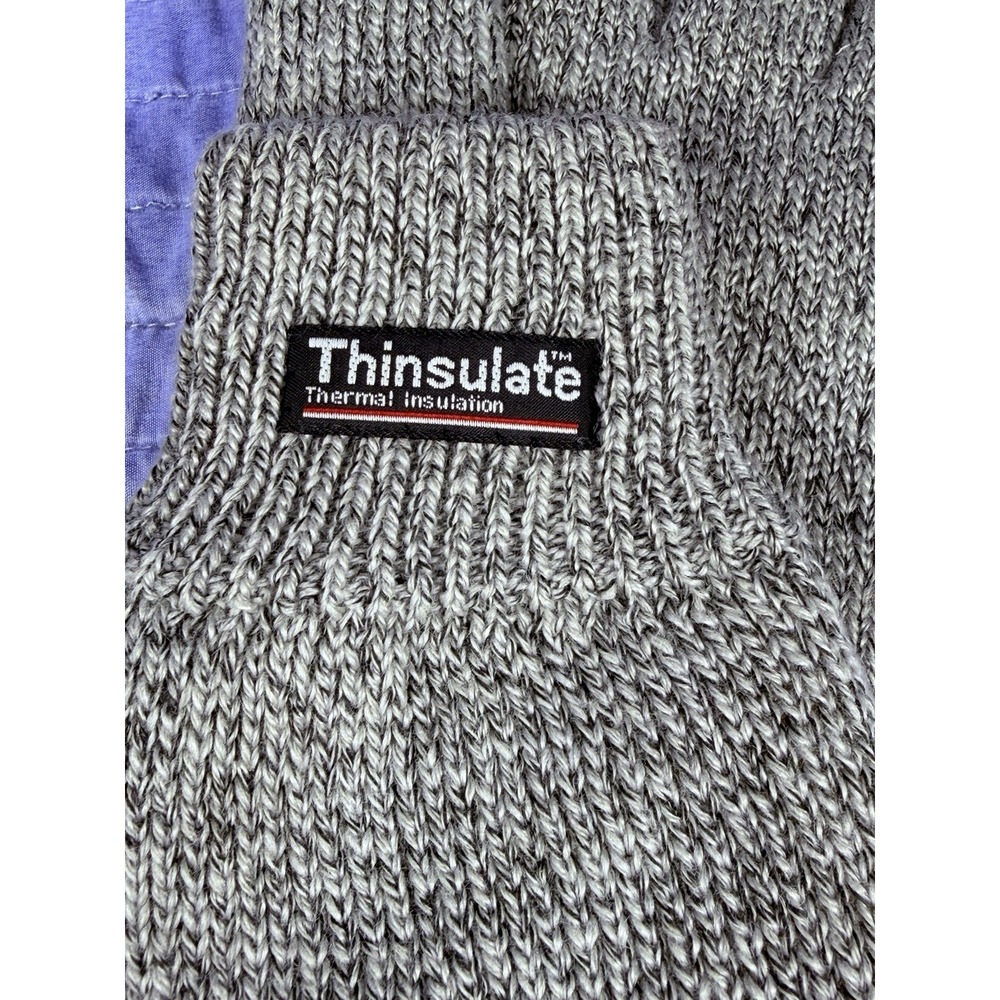 Thinsulate Thermal Insulated Knit Gloves Gray Marled Winter Warm Adult L/XL